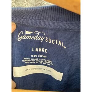 Women's Gameday Social Navy Michigan Wolverines embroidery L cropped